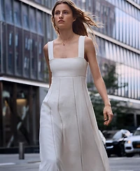 Dkny Jeans Women's Seamed Tank Square Neck Dress