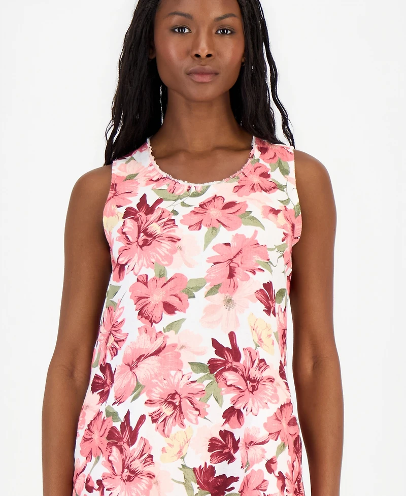 Charter Club Petite Printed Linen Midi Dress, Macy's Exclusive