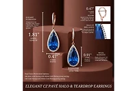 Elegant Teardrop Shaped Earrings with A Cubic Zirconia Middle Stone