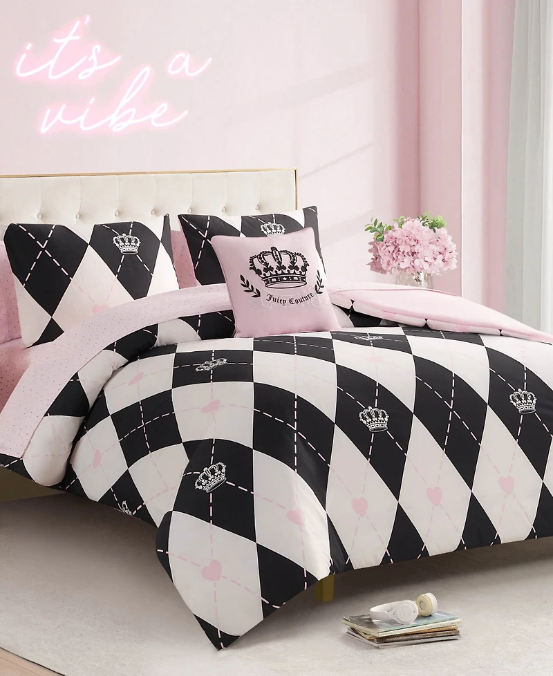 Juicy Couture Royal Argyle Reversible 8-Pc. Comforter Set