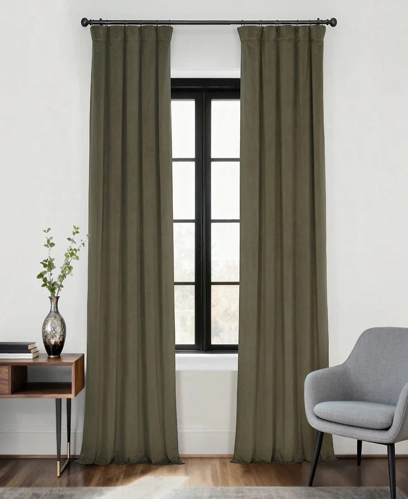 Half Price Drapes Hunter Green Signature Velvet Blackout Curtain
