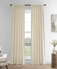 Half Price Drapes Ancient Ivory French Linen Room Darkening Curtain