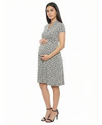 24seven Comfort Apparel Women's and Plus Maternity Short-Sleeve Wrap Dress