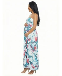 24seven Comfort Apparel Women's and Plus Maternity A-Line Maxi Dress