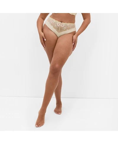 City Chic Women's Amelie Hi Waist Cheeky Brief