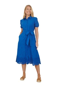 Yumi Women's Cotton Shirt Midi Dress