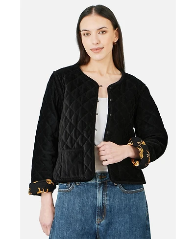 Yumi Women's Jacket With Reversible Leopard Lining