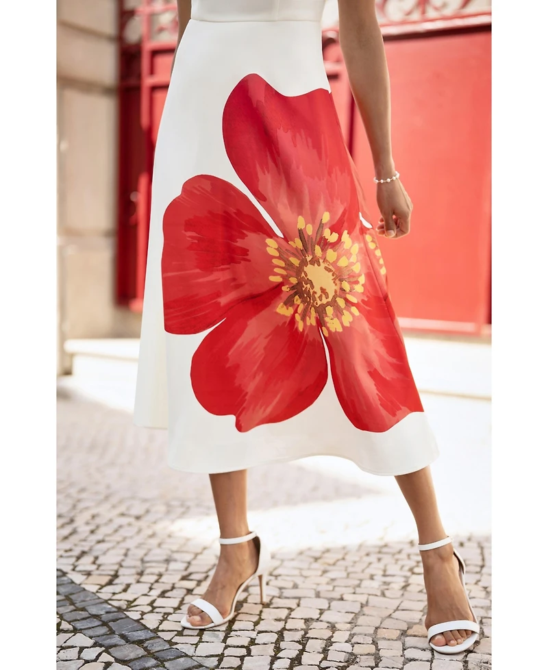 Yumi Women's Oversize Poppy Placement Midi Sun Dress