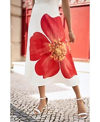 Yumi Women's Oversize Poppy Placement Midi Sun Dress