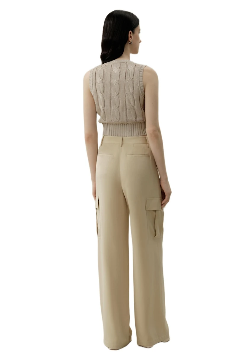 Lilysilk Women's Cable Knit Tussah Silk Cropped Top