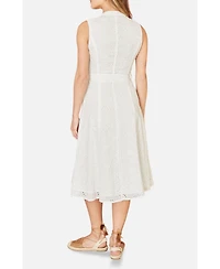 Yumi Women's Broderie Anglaise Cotton Shirt Dress