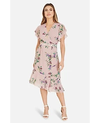 Yumi Women's Midi Dress With Frill Details