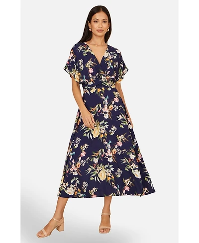 Yumi Women's Floral Print Midi Dress