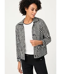 Olsen Women's Modern Zebra Knit Cardigan