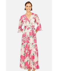 Yumi Women's Blossom Print Maxi Wrap Dress