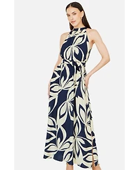 Yumi Women's Geo Swirl Print Halter Maxi Dress