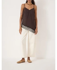 Hush Women's Marnie Asymmetric Lace Trim Cami Top