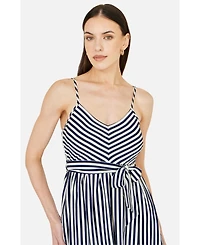 Yumi Women's Stripe Midi Sun Dress
