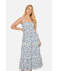 Yumi Women's Floral Broderie Anglaise Midi Sun Dress