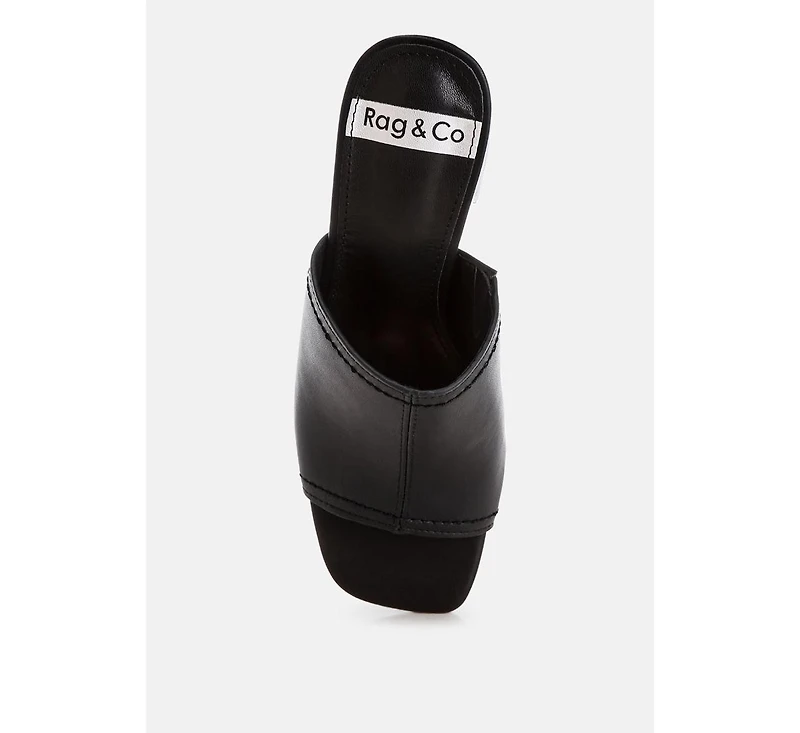 Rag and Co Womens Wuling Slip-On Soft Leather Heels