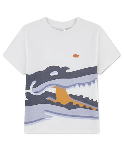 Lacoste Boys' 10-16 Watercolor Croc Crewneck T-Shirt