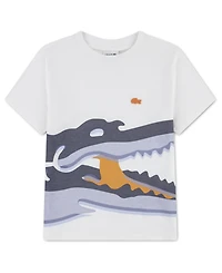 Lacoste Boys' 10-16 Watercolor Croc Crewneck T-Shirt
