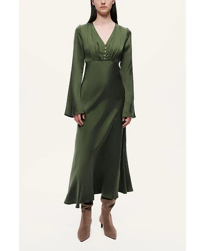 Nocturne Women's Crystal-Button V-Neck Maxi Dress