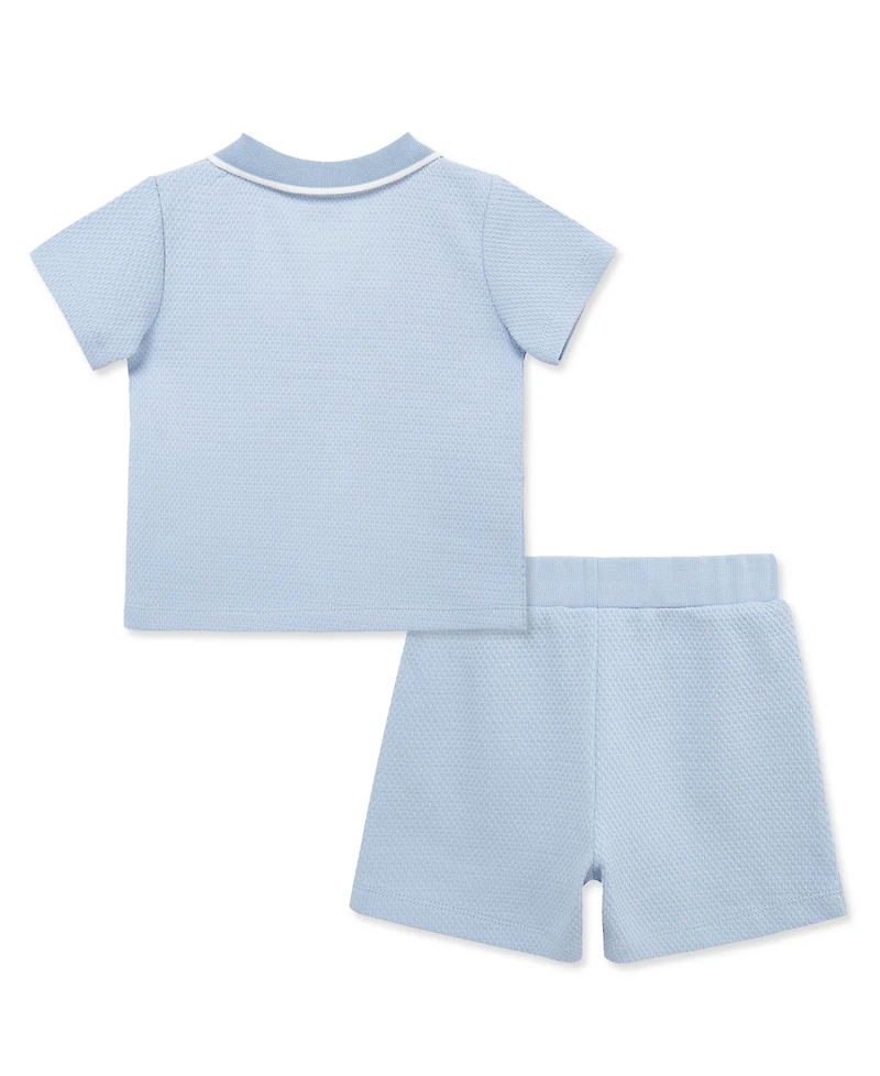 Little Me Baby Boys' Short-Sleeve Polo Shirt and Shorts, 2-Piece Set