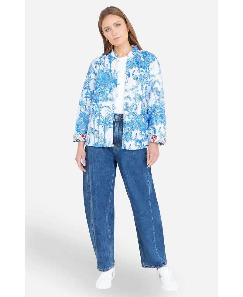 Yumi Women's Palm Reversible Cotton Quilted Jacket