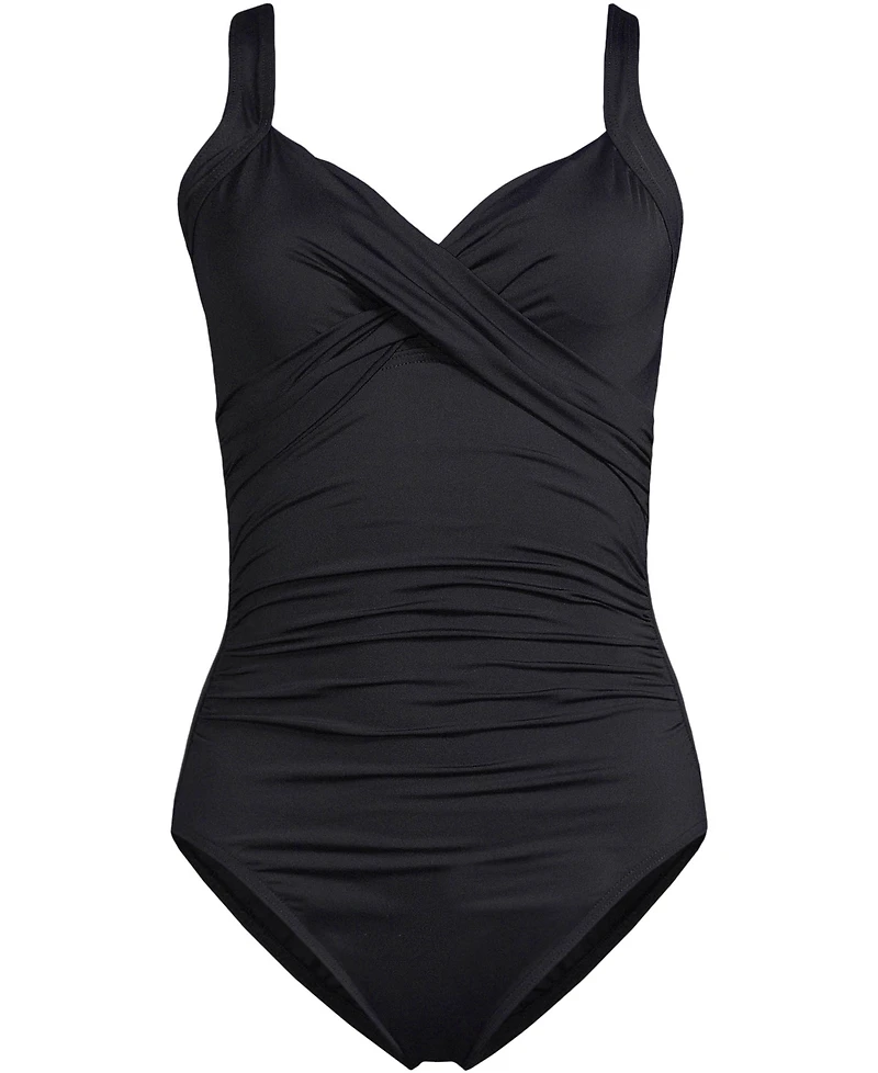 Lands' End Women's Dd-Cup Sweetheart Underwire Wrap One Piece Swimsuit