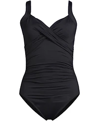 Lands' End Women's Dd-Cup Sweetheart Underwire Wrap One Piece Swimsuit