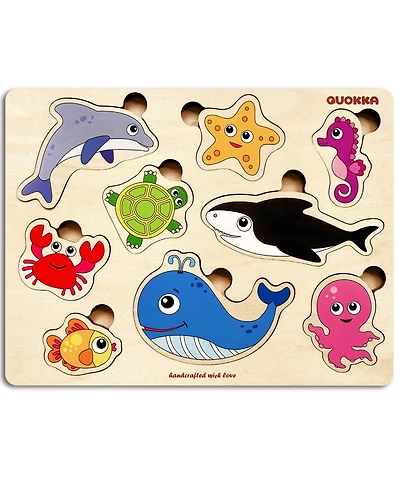 Quokka Wooden Puzzles for Toddlers 1-2 – Pegged Puzzles Animal Sea