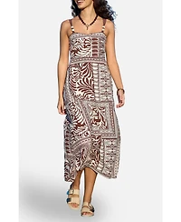Yumi Women's Beaded Print Midi Dress