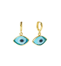 Ottoman Hands Bronte Glass Evil Eye Huggie Earrings