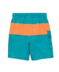 Lands' End Boy Child Chlorine Resistant Colorblock Hydroliner Board Swim Trunks