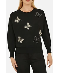 Yumi Women's Sequin Butterfly Jumper