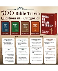Quokka Bible Trivia Game for Adults – 500 Christian Questions for Fun Family & Adult Play