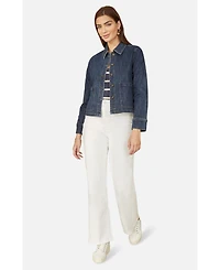 Yumi Women's Denim Jacket With Patch Pockets