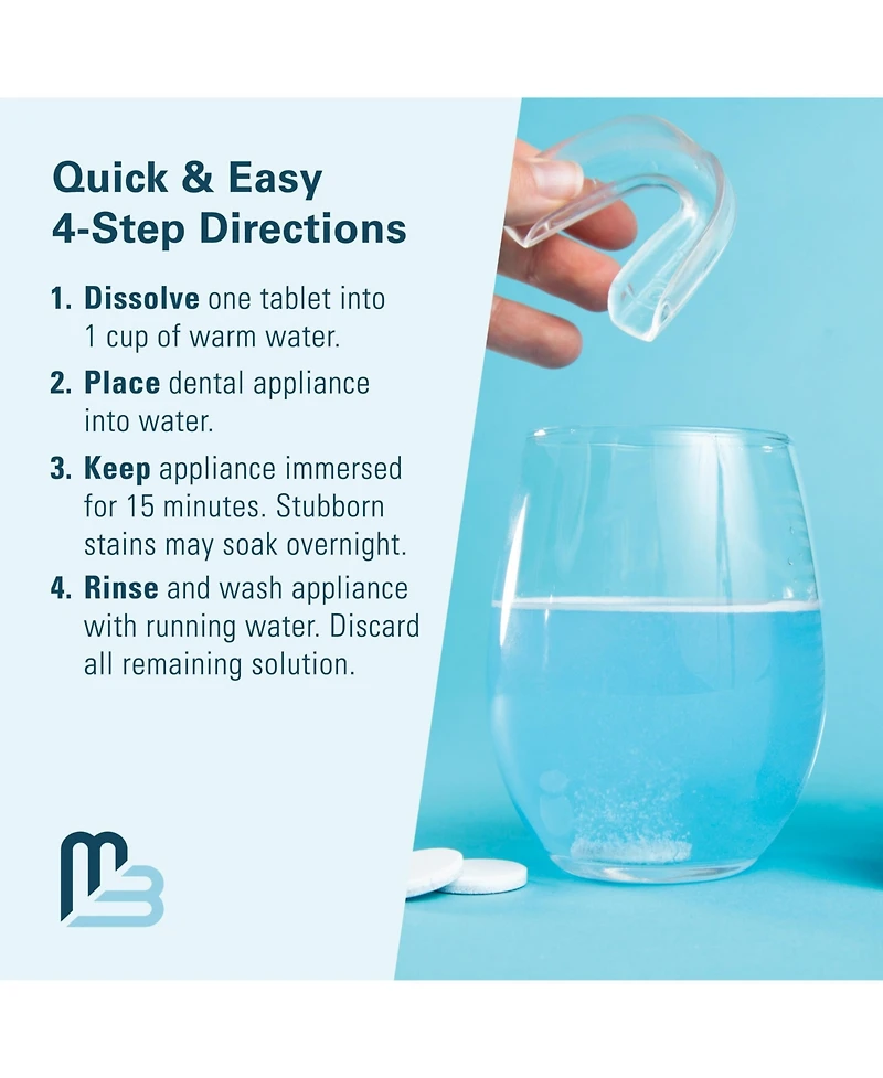 M3 Naturals Retainer & Denture Cleansing Tablets | Removes Odor, Stains & Buildup | 240 Ct