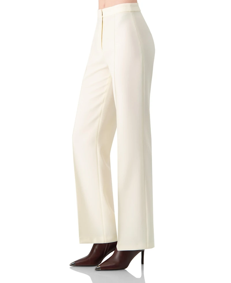 Ivonne Women's Straight-Leg Tailored Trousers in Natural Tone