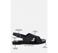 Rag & Co Women's Jamon Classic Cross-Strap Buckled Flats