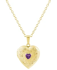 Macy's Created Emerald (3/8 ct. t.w.) Pendant Necklace 14k Yellow Gold-Plated Sterling Silver (Also Available Multi-Stones)