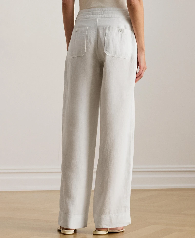 Lauren Ralph Wide-Leg 100% Linen Pants