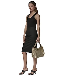 Donna Karan New York Glenwood Metallic Woven Small Shoulder Bag