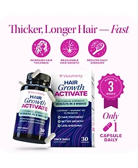 Vitauthority Hair Growth Supplement| Lustriva & Dht Blocker Vitamins for Thicker Fuller Locks, Biotin Saw Palmetto Zinc & Copper 30ct