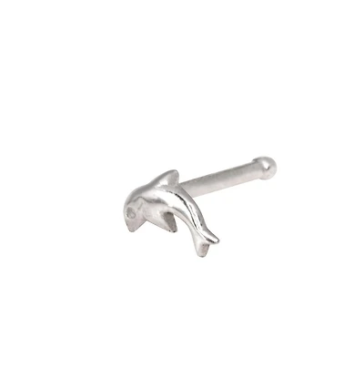 Curata Jewelry 14k 20g Dolphin Nose Stud Ring