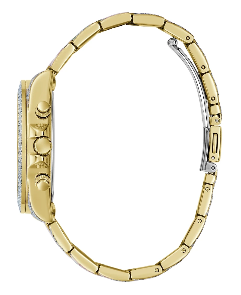 Guess Women's Floral Print Stainless Steel Multi-Function Watch, 38mm