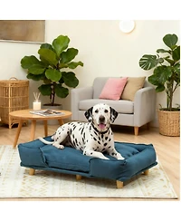 6thdruple Modern Pet Couch with Wood Legs and Cushion for Large Dogs