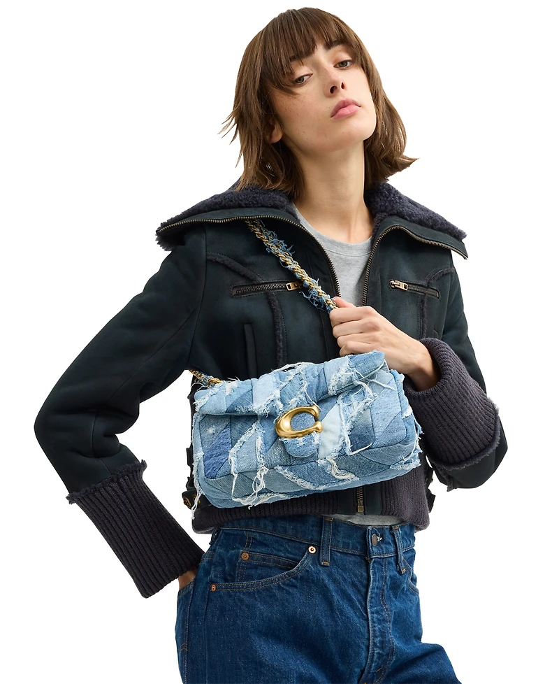 Coach Soft Quilted Denim Patchwork Tabby Small Shoulder Bag