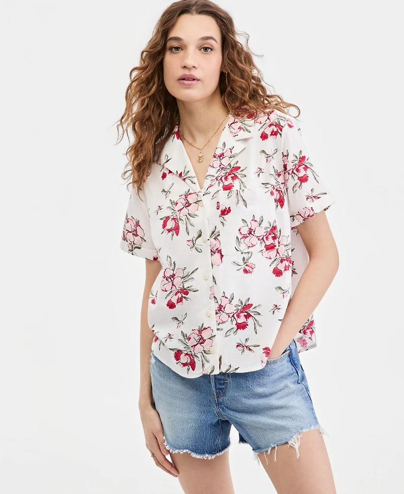 Levi's Women's Printed Short-Sleeve Camp Shirt